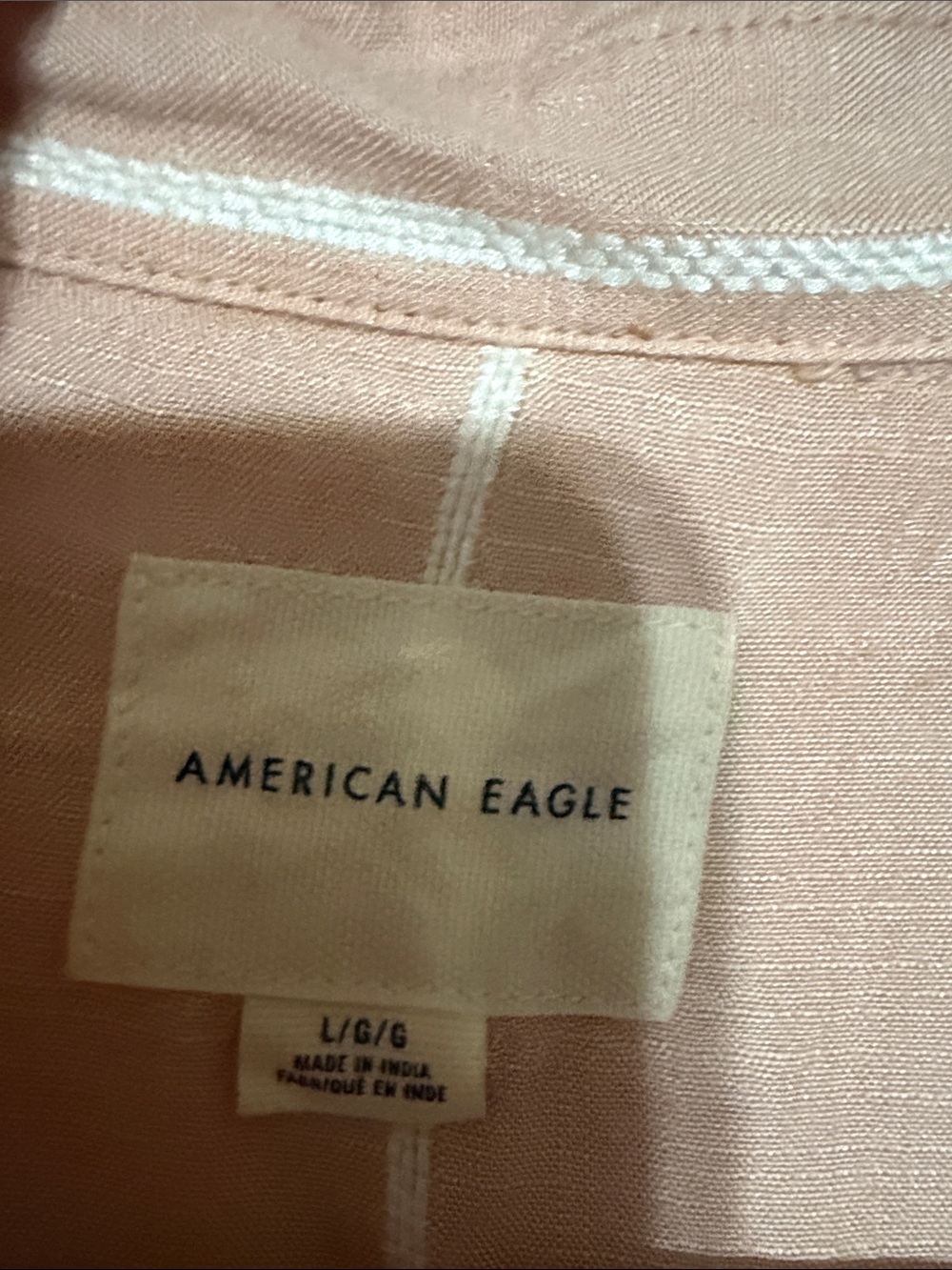 American Eagle Outfitters Pale Pink Button-Down Shirt
